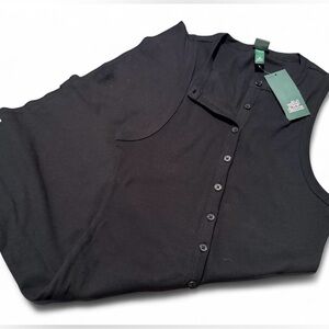 Women's Sleeveless Button-Front Ribbed Mini Skater Dress - Wild Fable™